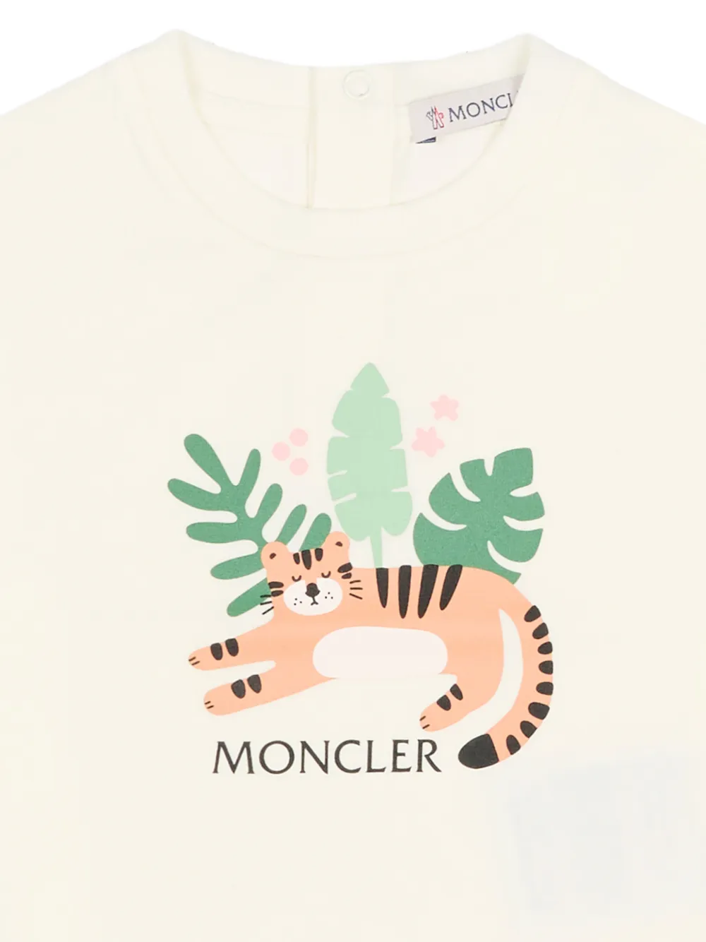 Футболка с анималистичным принтом Moncler Enfant, нейтральный — фото 3