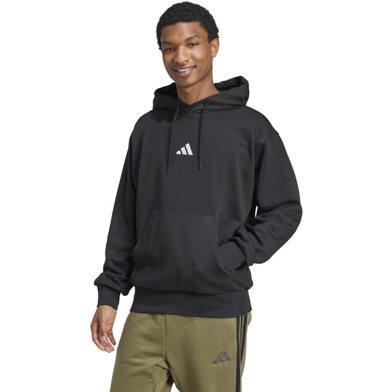 Толстовка с капюшоном, базовая вещь, feelcozy Adidas, черный — фото 2