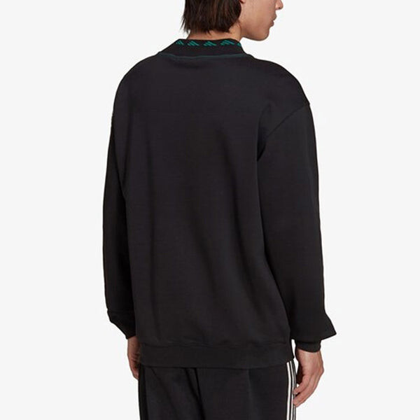 Толстовка Men's adidas originals Eqt Logo Embroidered Sports Round Neck Pullover Black, мультиколор — фото 3