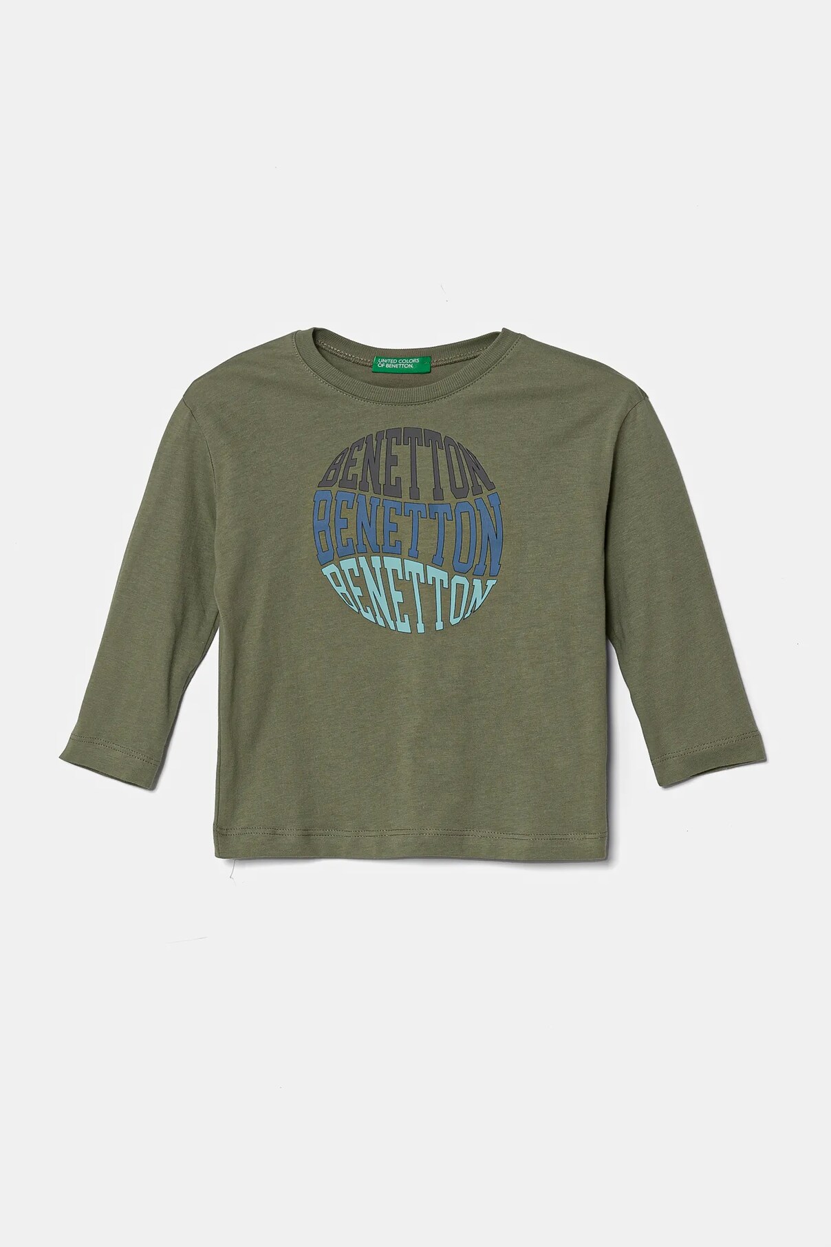 

Хлопковая детская кофта с длинными рукавами United Colors Of Benetton, зеленый