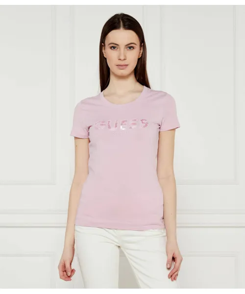 

Футболка Slim fit Guess Jeans, розовый