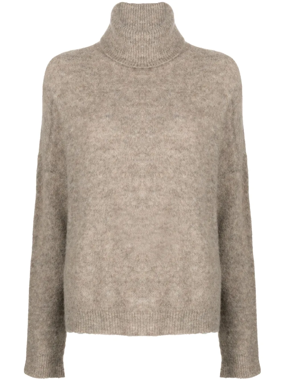 

Джемпер с приспущенными плечами и высоким воротником Transit, коричневый