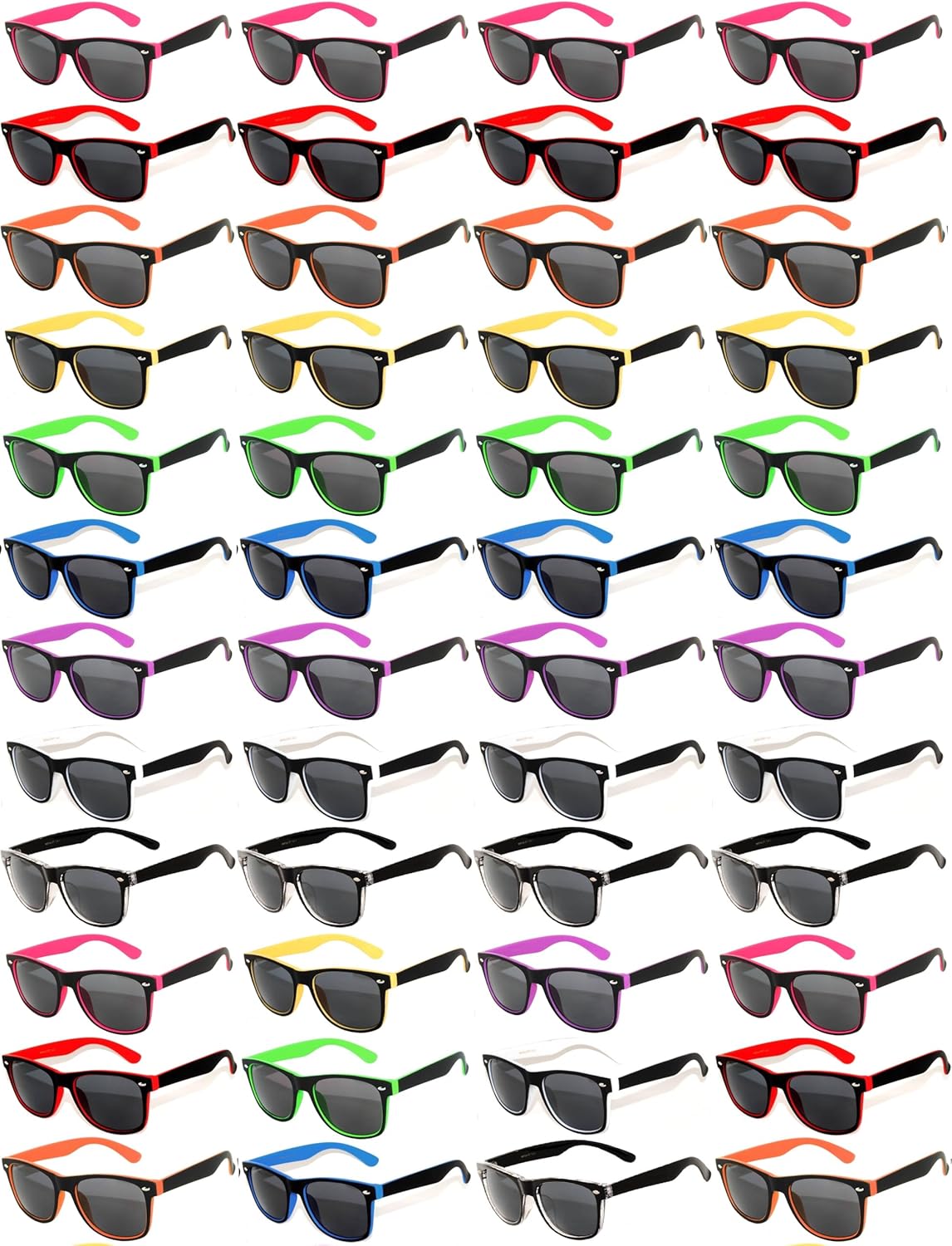 

Оптовые солнцезащитные очки, 48 штук в коробке. Модные солнцезащитные очки с оправой разных цветов. Солнцезащитные очки оптом - оптовые партии очков для вечеринок, товары для вечеринок OWL, Multicolor