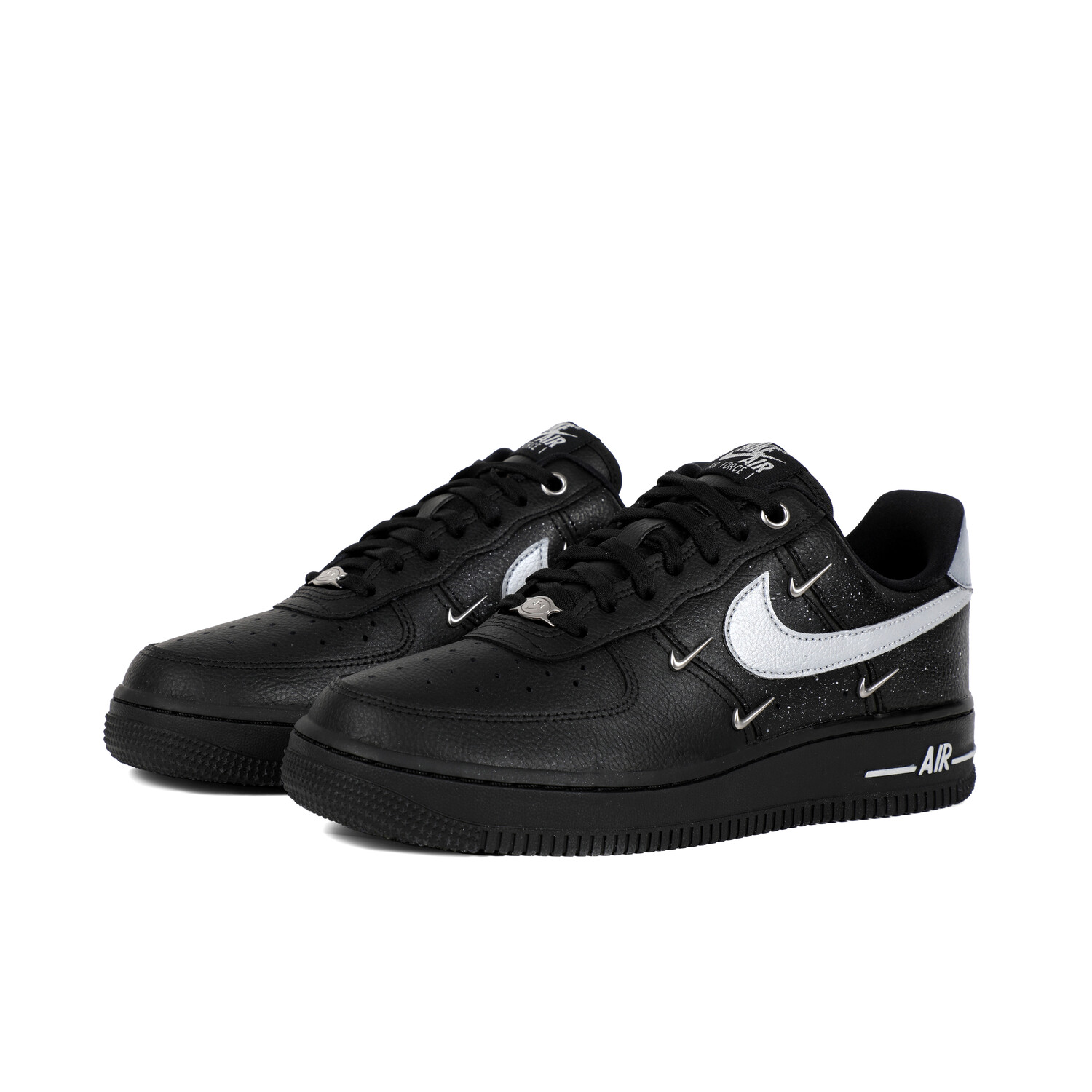 Кроссовки Nike Air Force 1 Skateboarding Shoes Women's Low-top Black/silver, черный/серебряный — фото 2