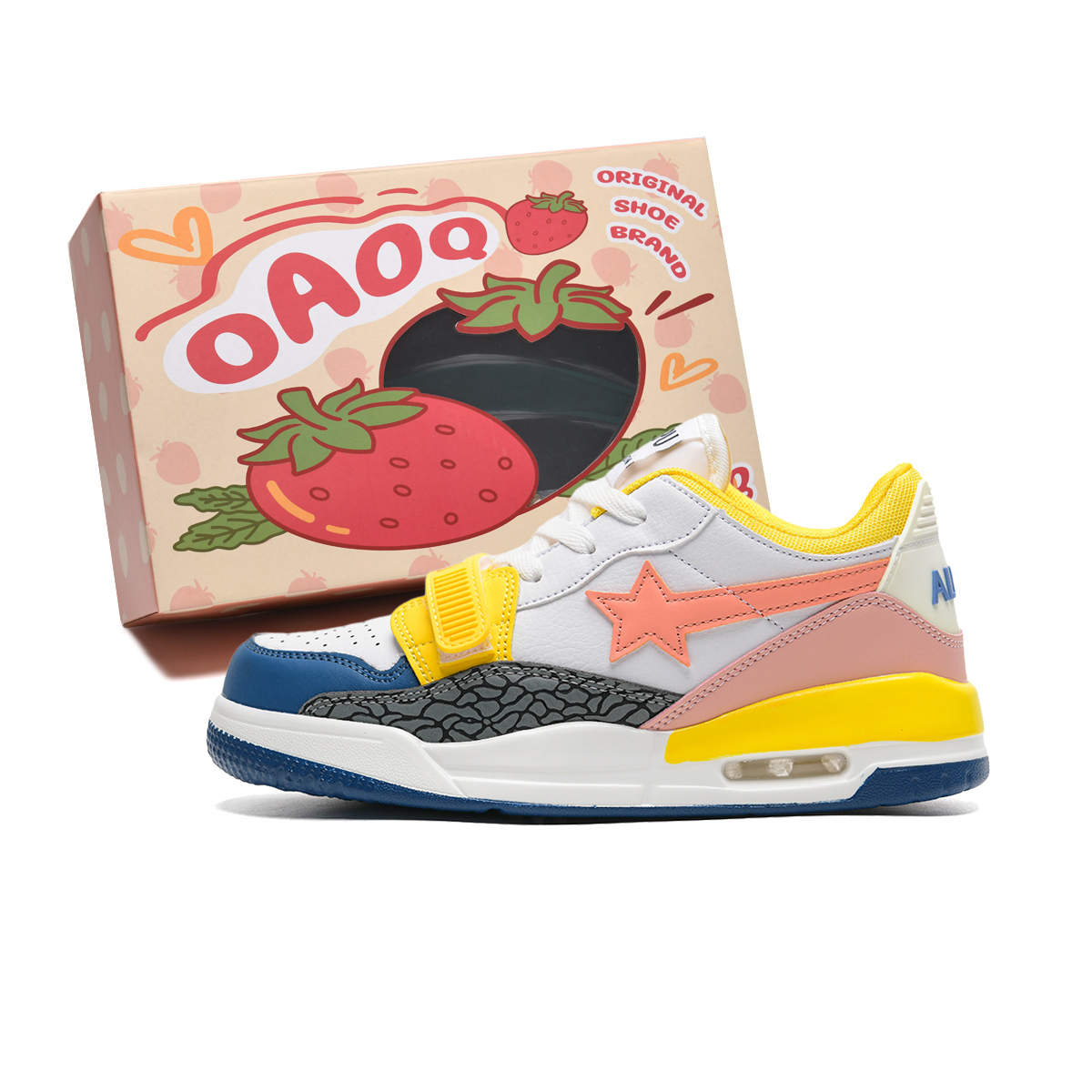 

OAOQ Износостойкие легкие дышащие лоу-топ скейтбордские кроссовки унисекс желто-розовые, цвет Yellow Pink