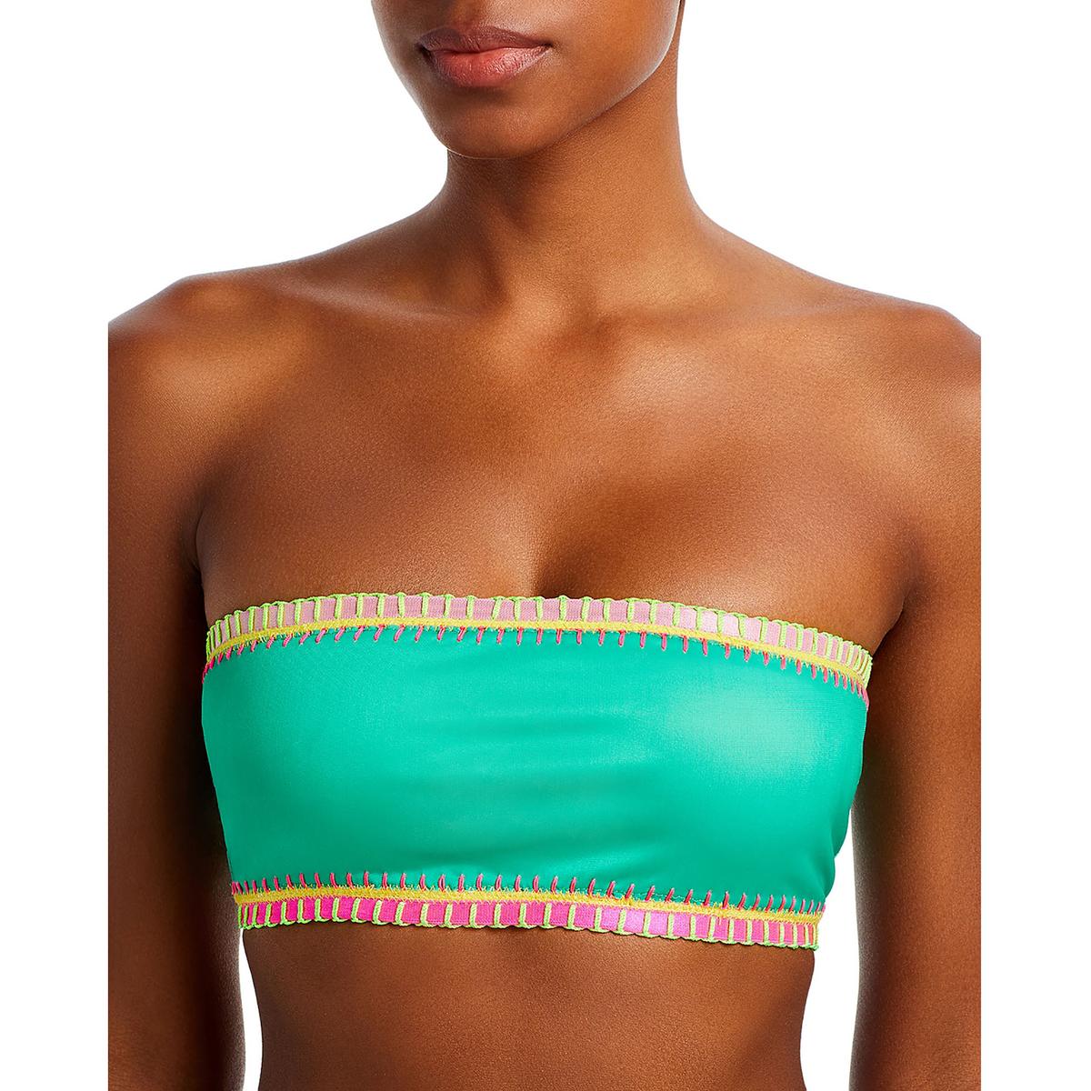 

Женский однотонный полиэстеровый бикини-топ для плавания Platinum Swimwear, цвет emerald bay