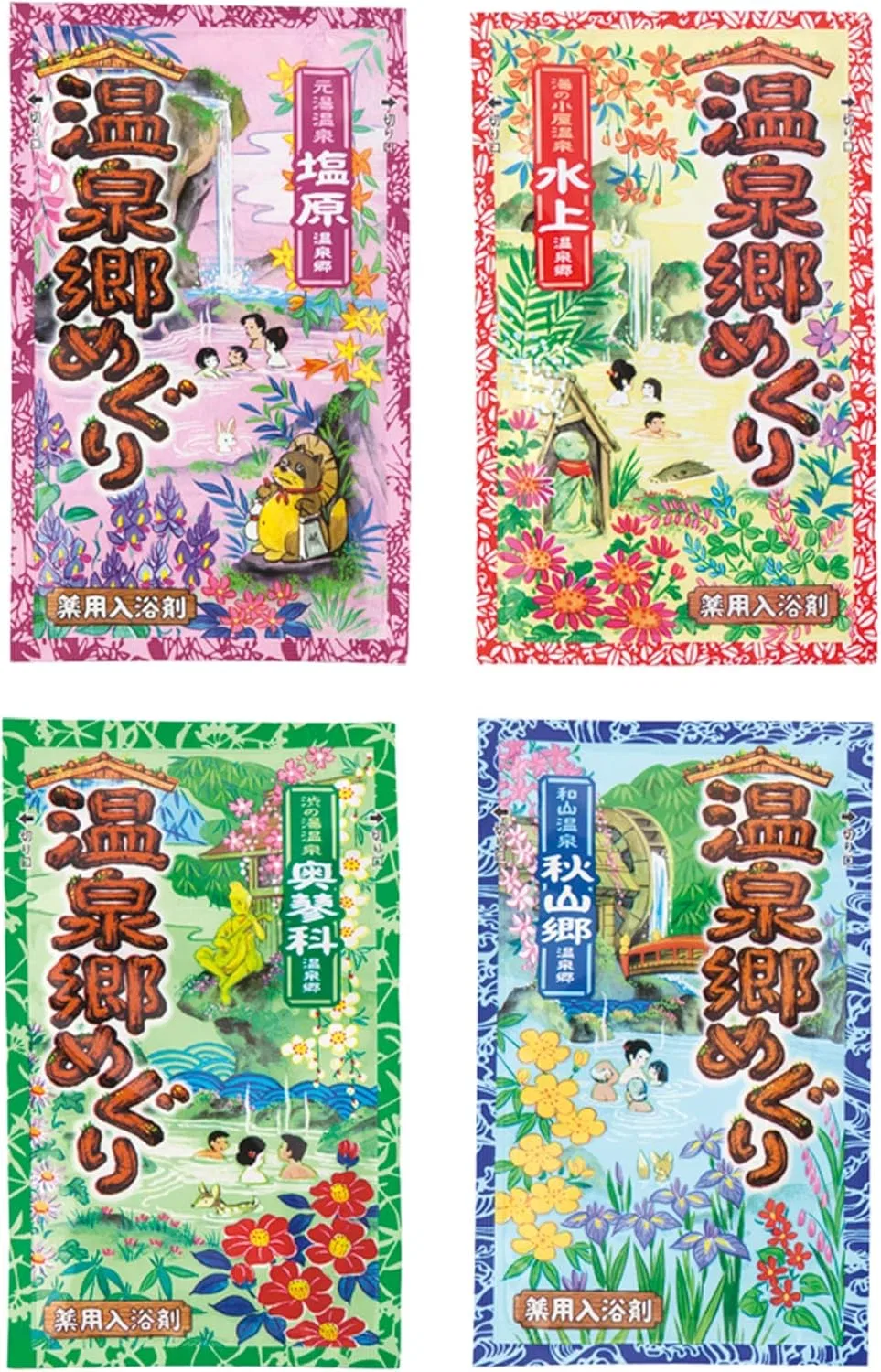 Набор солей для ванн Yumeguri Japan Hot Spring, 30 г, 18 шт. A tour of great hot springs, Okutateshina, Minakami, Shiohara, Akiyamago — фото 4
