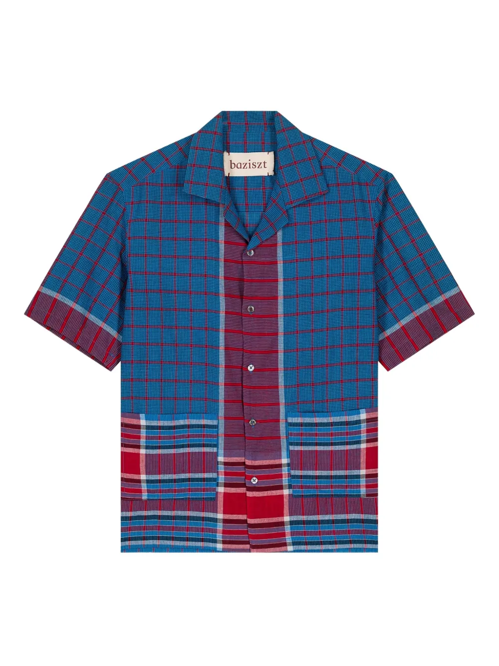 

Рубашка в клетку с боковыми карманами Baziszt, синий