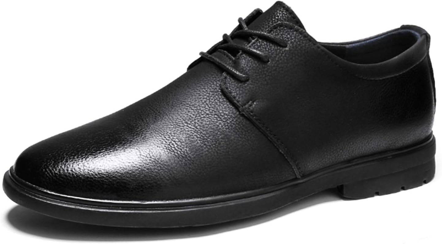 

Мужские туфли на шнуровке с круглым носком, дерби, искусственная кожа, резиновая подошва, противоскользящие, для вечеринки Zuzala, черный