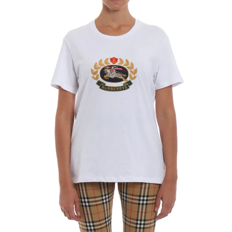 Футболка женская Burberry White с круглым вырезом — фото 3