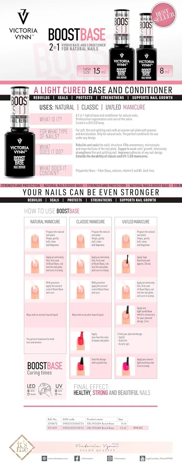 Средство для восстановления ногтей Boost Base Nail Repair 2 в 1 Victoria Vynn — фото 2