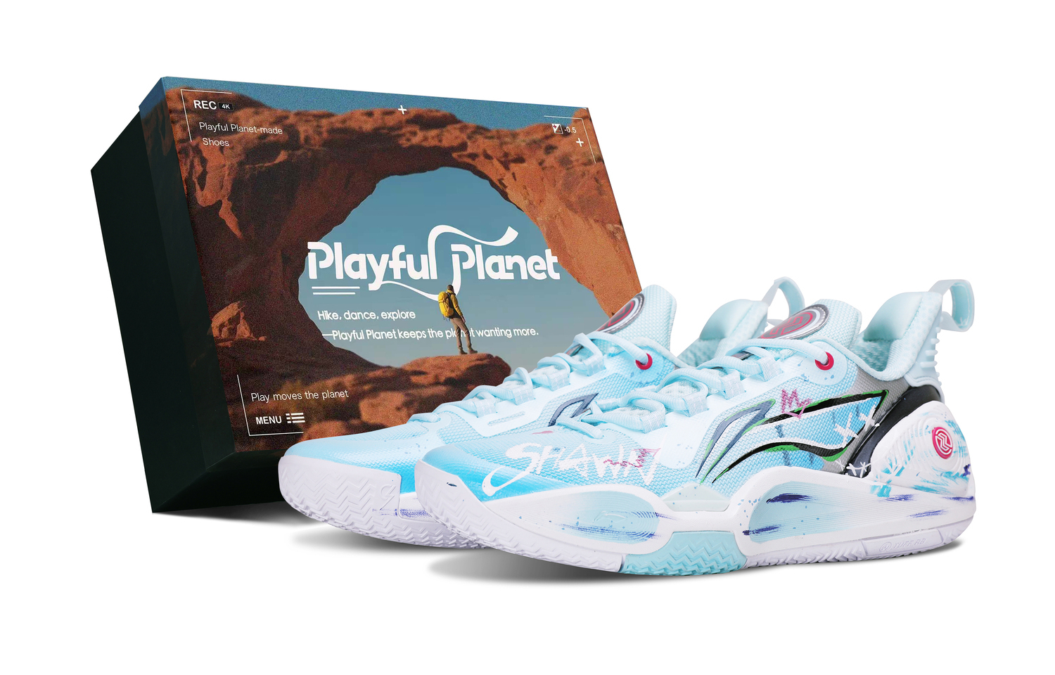 

Скоростные 9 нескользящие легкие низкие баскетбольные кроссовки мужские LINING, синий