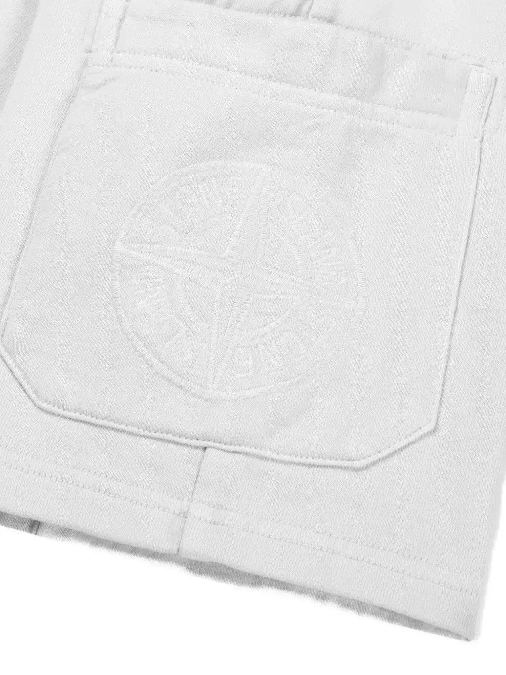 Спортивные шорты с вышитым логотипом Stone Island Junior, белый — фото 2
