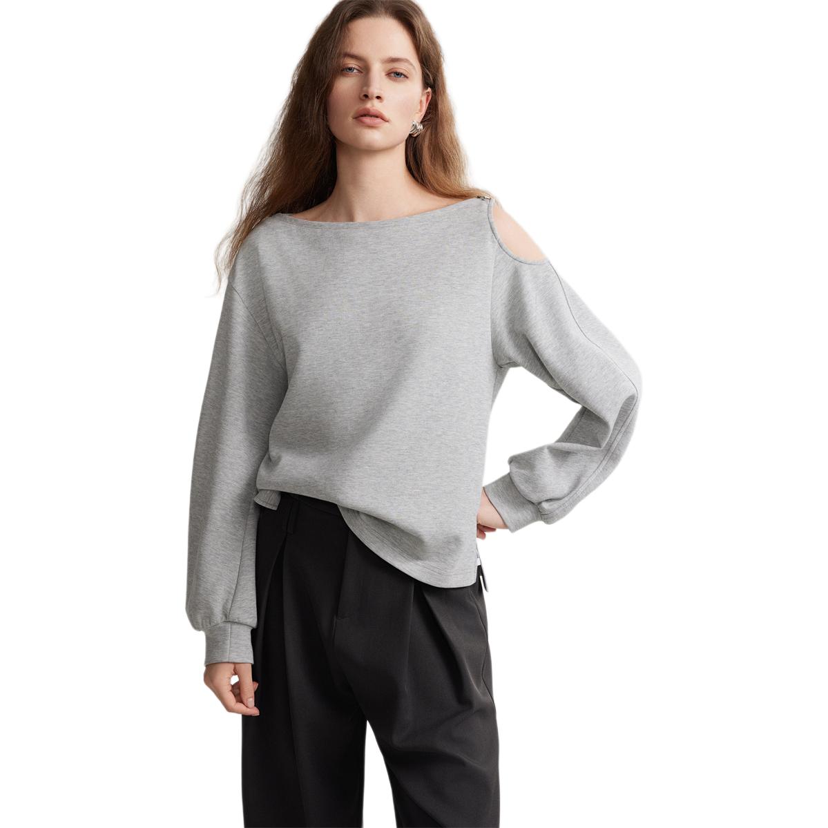 

ELLE Свитшот Women's Medium Gray с лодочкой