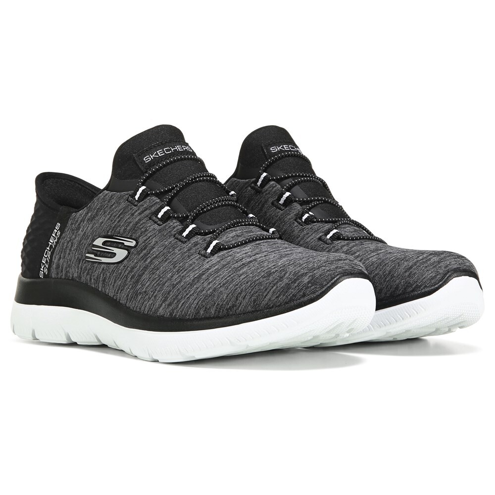 Женские слипоны Summit среднего/широкого размера Skechers, черный
