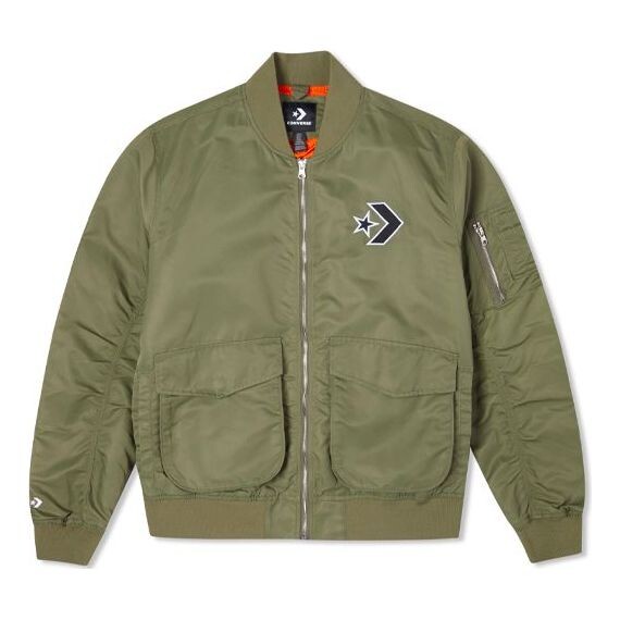

Куртка logo loose sports retro aviator jacket couple style green Converse, зеленый