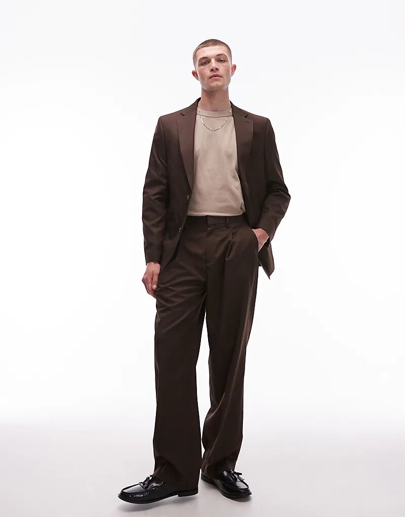 

Широкие брюки Topman коричневого цвета