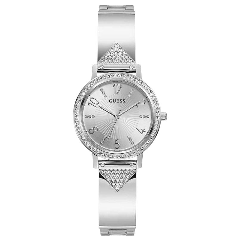 

GUESS Часы Wrist Watch Quartz Movement Steel Strap 32mm Silver Dial Women's Watch, Silver Dial