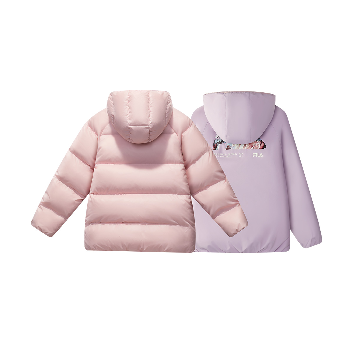 Реверсивная пуховая куртка performance fph детская FILA KIDS, розовый — фото 4