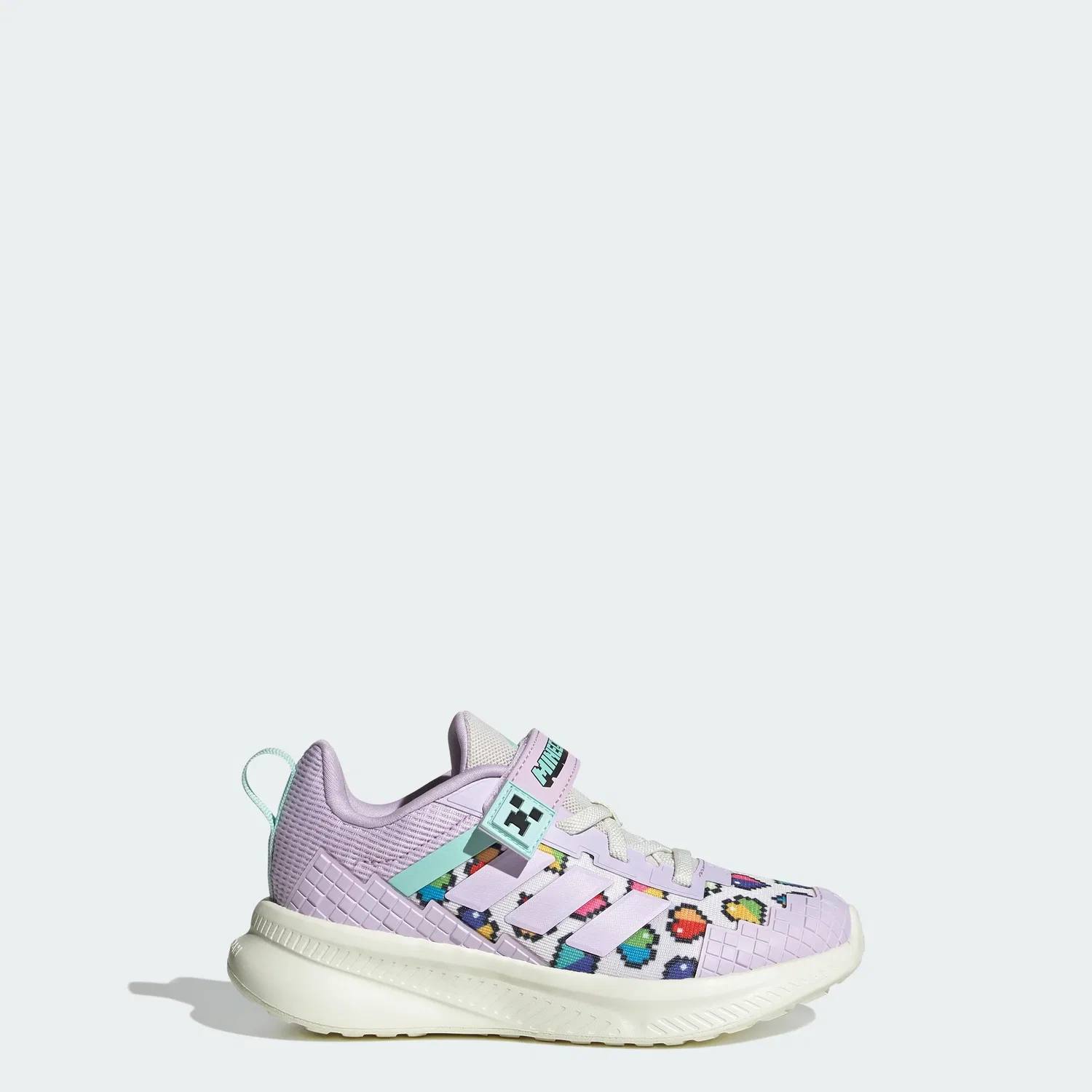 Детские кроссовки adidas MINECRAFT FORTARUN 4.0, Ice Lavender / Ice Lavender / Semi Flash