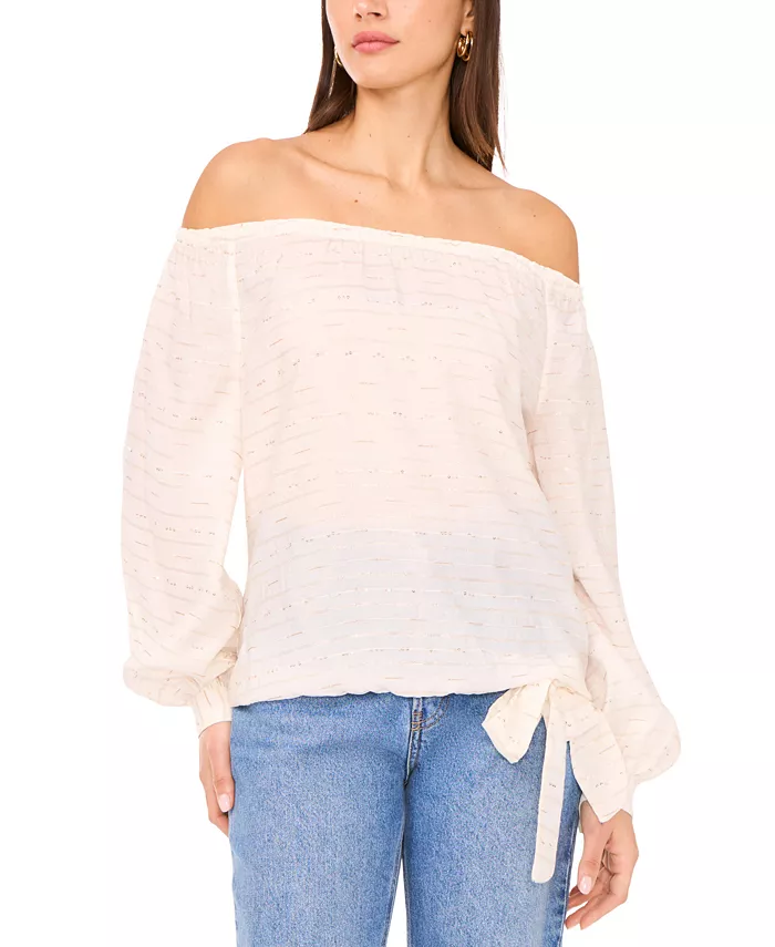 

Женский топ-блузон с открытыми плечами и рукавами Vince Camuto, слоновая кость/кремовый