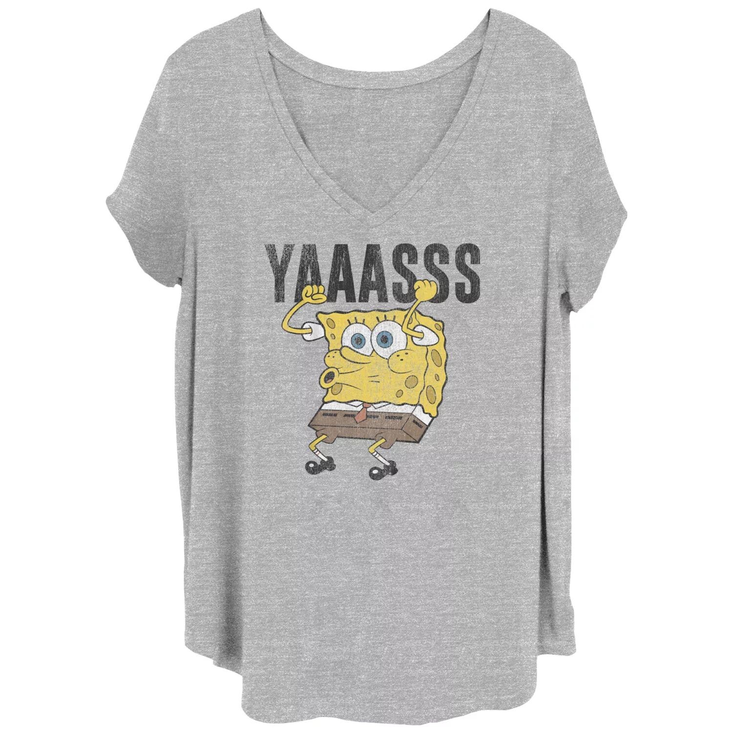 Юниорские брюки размера плюс Nickelodeon SpongeBob SquarePants "YAAAASSS!" Футболка Excited с графическим рисунком Nickelodeon