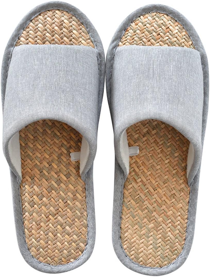 

Домашние тапочки MAGILONA для женщин и мужчин, универсальные, стираемые, из хлопка, с открытым носком, для дома, мягкие льняные, с нескользящей подошвой, серый