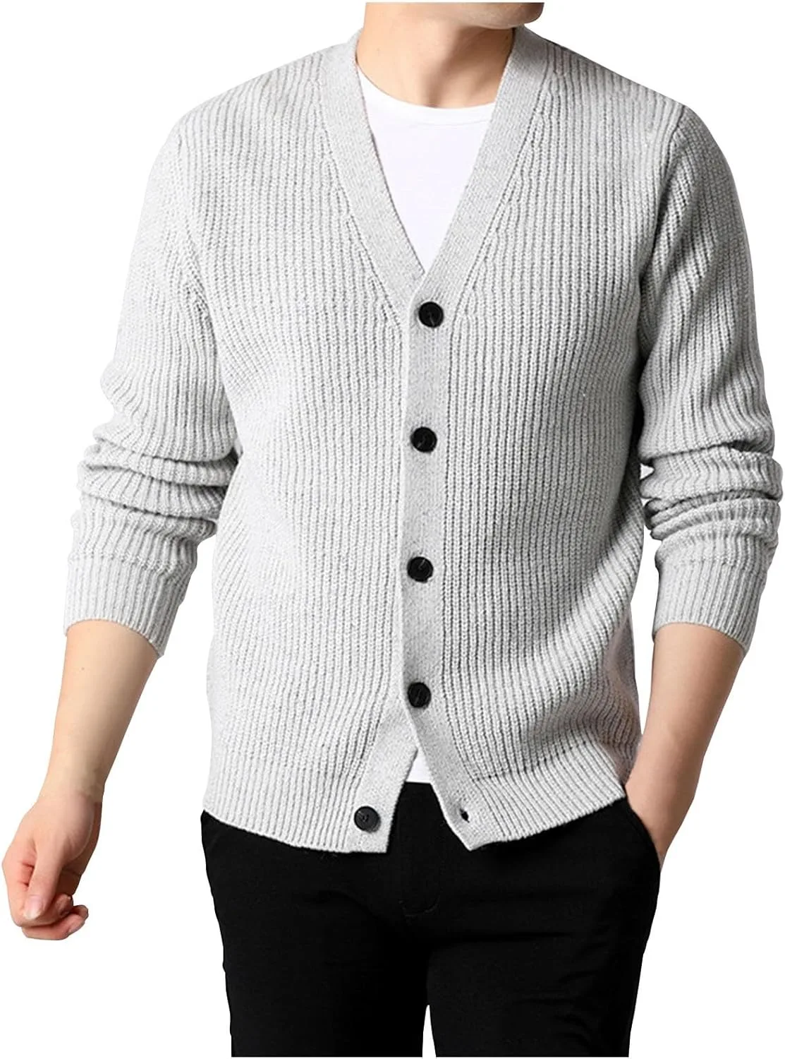 

Кардиган Muscularfit для мужчин, легкий, с длинными рукавами и V-образным вырезом