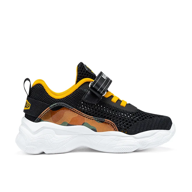 Кроссовки для бега Light Rebound Experience 2.0 Low top детские BIG WASP, черный оранжевый желтый — фото 3