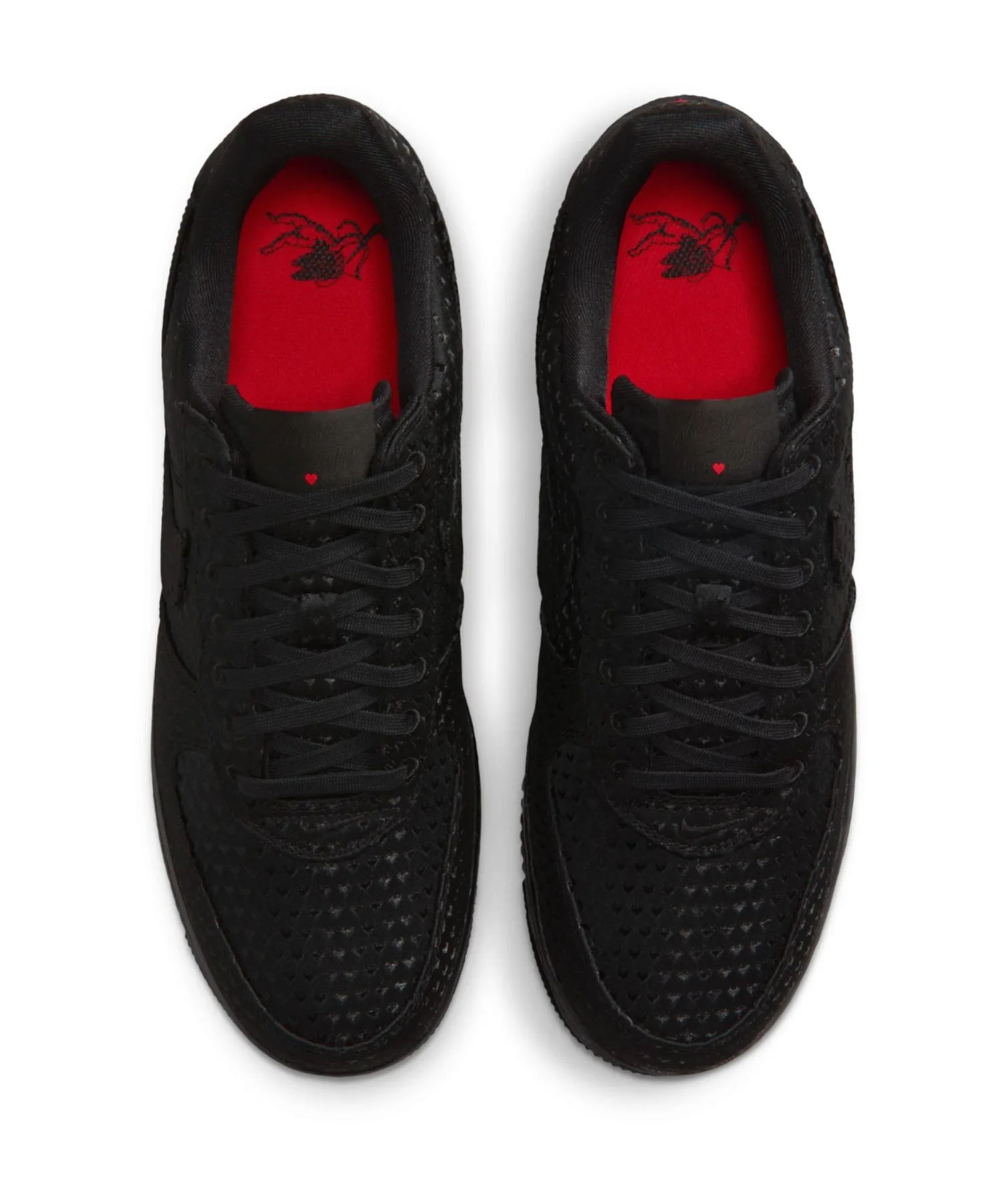 Унисекс кроссовки Nike Air Force 1 Retro с сердечками чёрные — фото 3