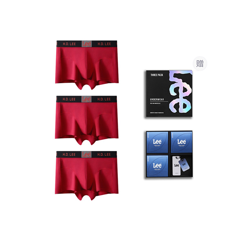 

Подарочный набор мужских трусов боксеров 3 шт Lee, красный