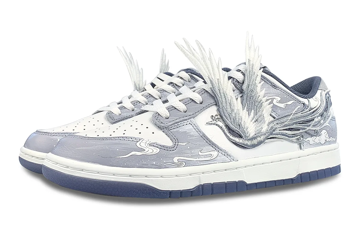 Nike Кроссовки Dunk Low для скейтбординга мужские бело-серые — фото 4