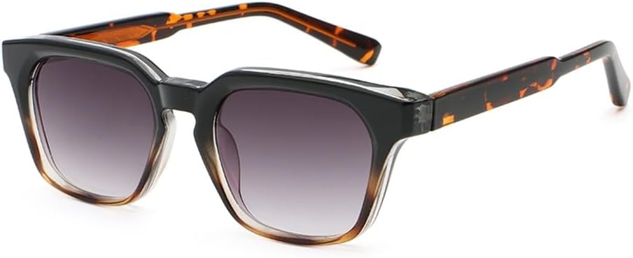 

модные солнцезащитные очки для мужчин из ацетата, унисекс, квадратные солнцезащитные очки для женщин, мужские, с леопардовым принтом, зеленые, летний стиль, дамские WNCKSQ, Black Pattern Gray