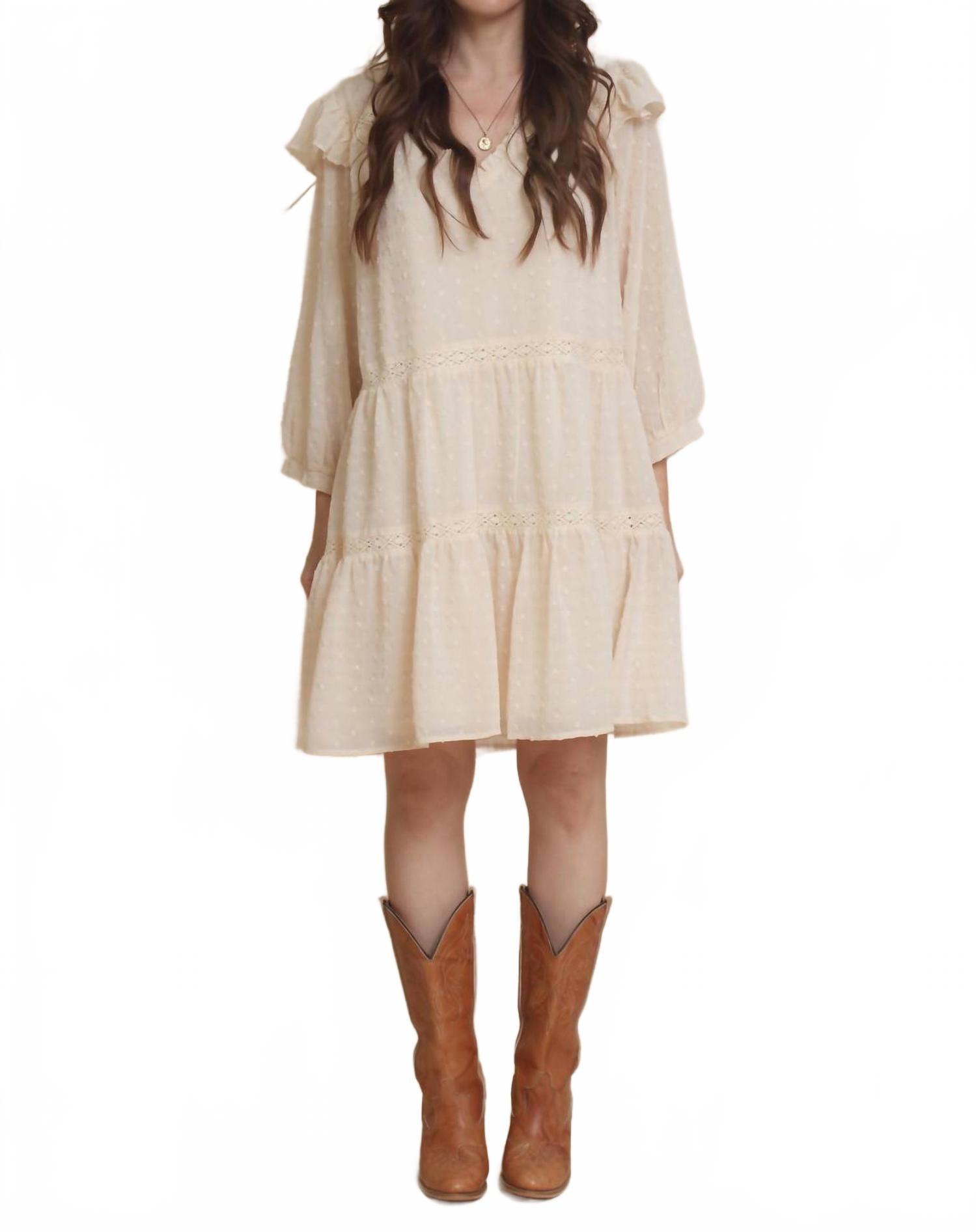 

Катарина Мини Платье в натуральном цвете Jacquie The Label