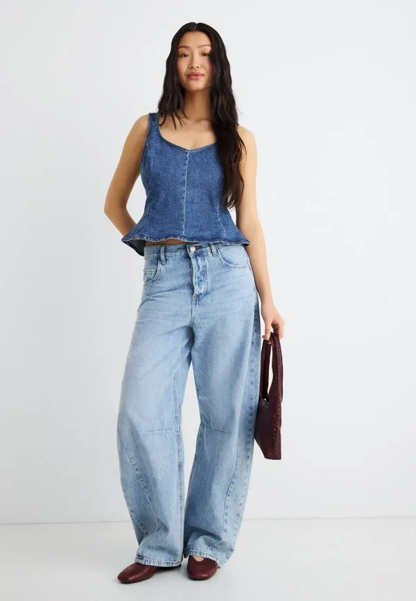 Блузка с баской для пильщика Gap, Medium Wash — фото 2