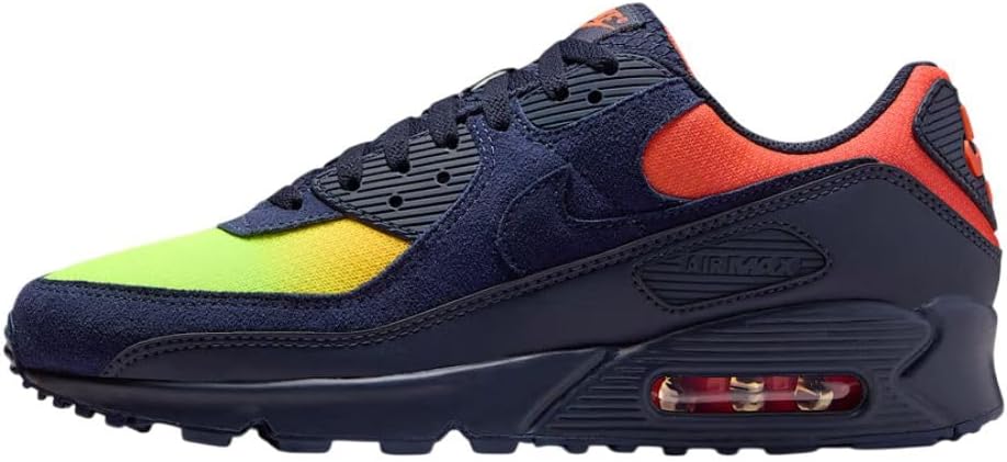 

Кроссовки Nike Air Max 90 мужские, Lemon Venom/Blackened Blue-Hyper Crimson