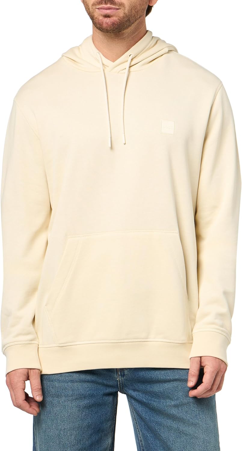 

Толстовка с капюшоном из хлопкового френч терри с нашивкой-логотипом BOSS, Seed Pearl