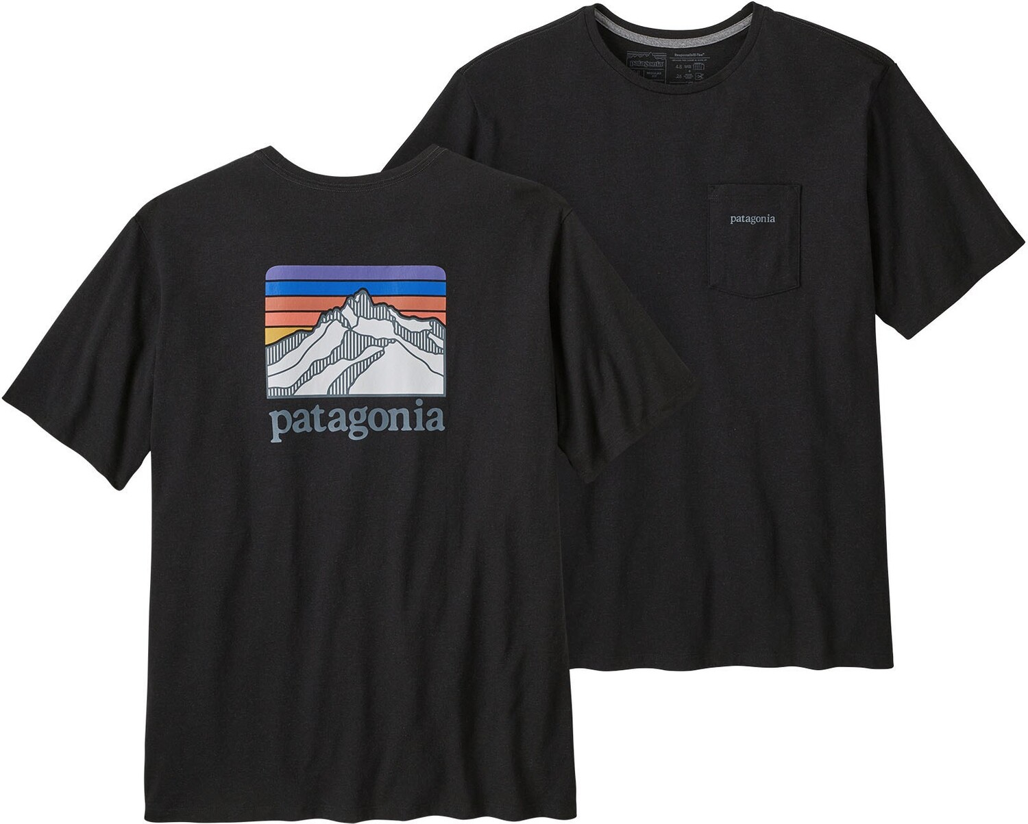 

Футболка с логотипом Line Ridge Pocket Responsibili, мужская Patagonia, черный
