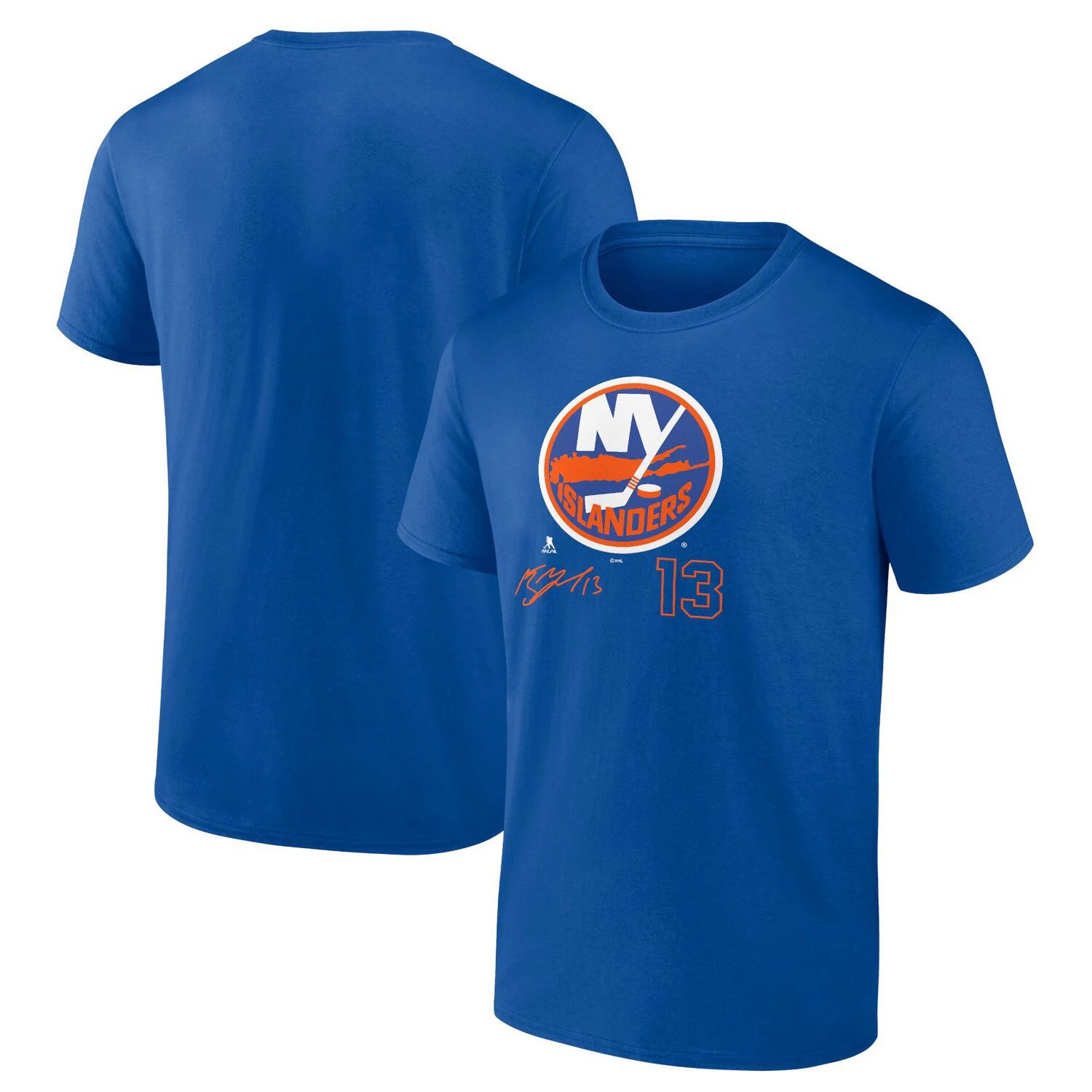 

Мужская футболка с именем и номером Mathew Barzal Royal New York Islanders Fanatics