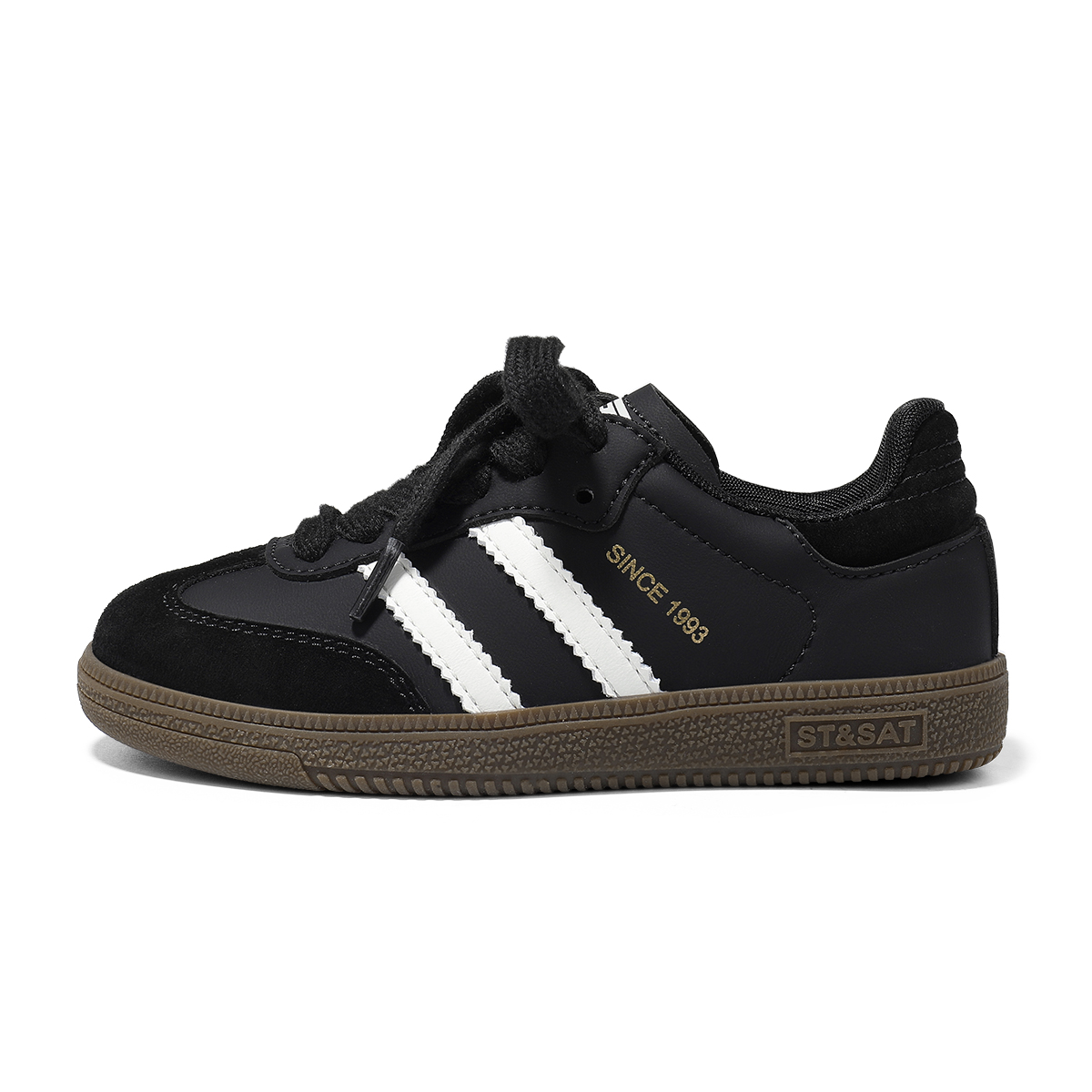 

Легкие, амортизирующие, сбалансированные, низкие детские кроссовки для скейтбординга. ST&SAT KIDS, черный