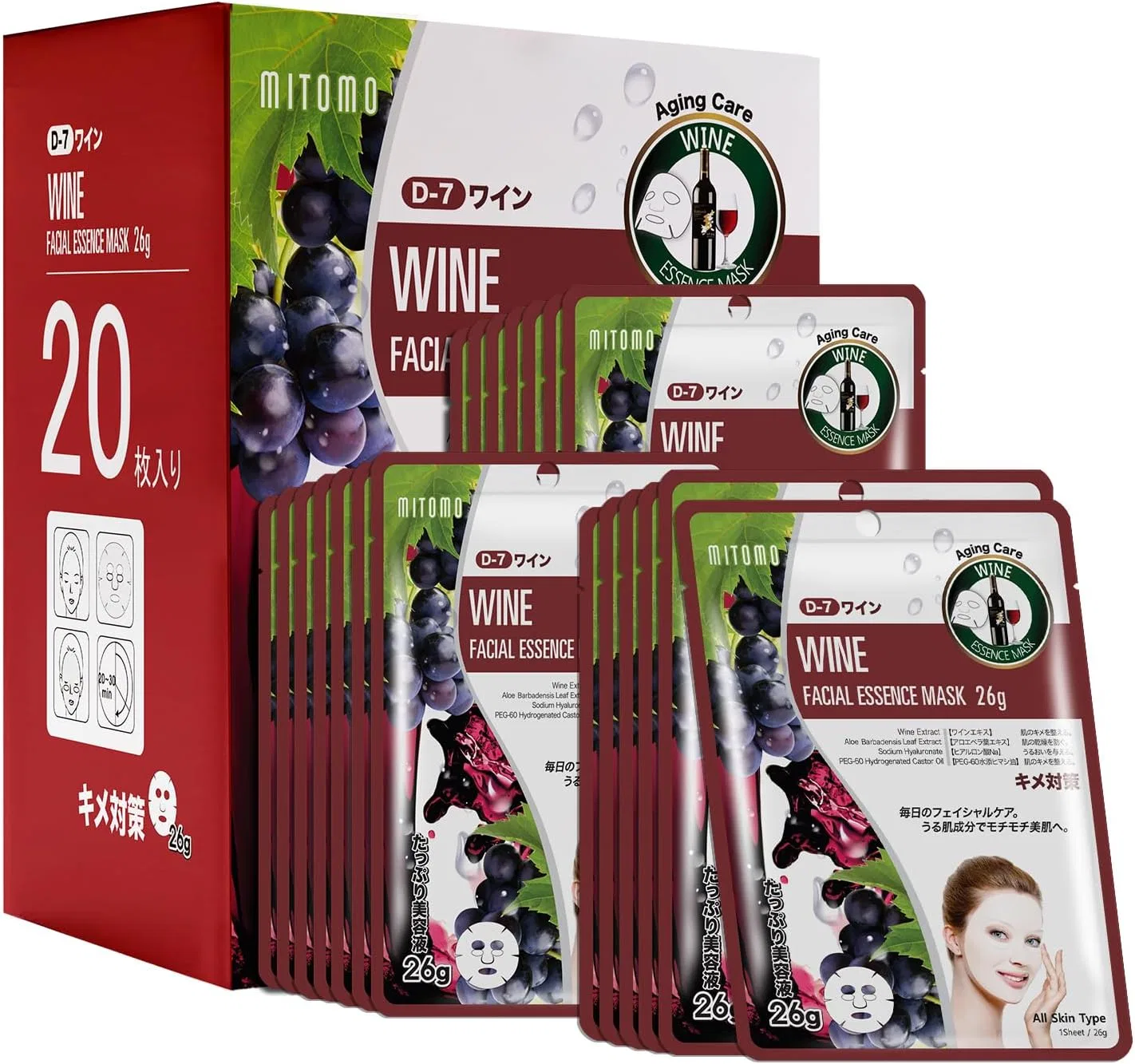 Маска для лица Mitomo Skincare — Увлажняющая листовая с алоэ