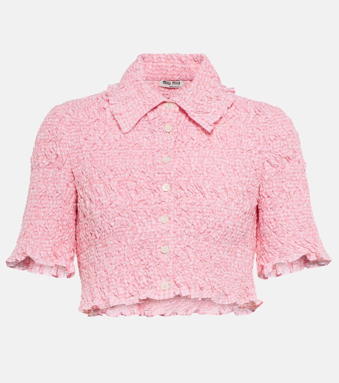 

Клетчатая укороченная блузка Miu Miu, Rosa