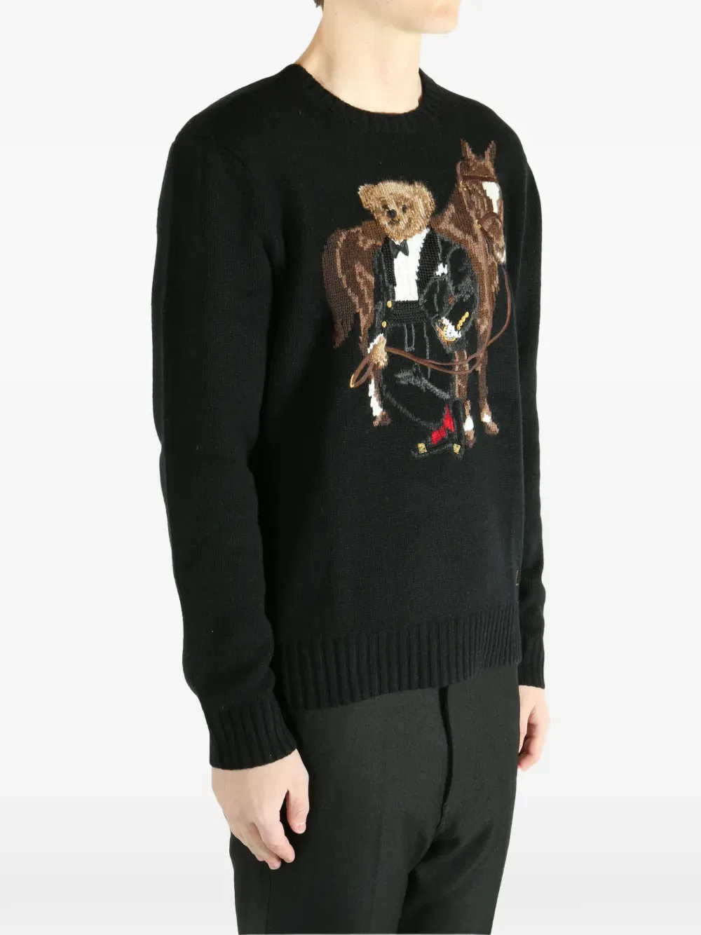 Свитер с круглым вырезом в стиле Polo Bear Polo Ralph Lauren, черный — фото 3