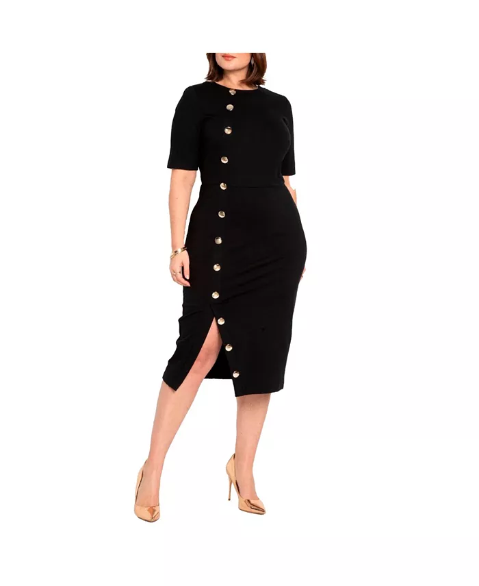 

Платье рабочее на пуговицах Plus Size ELOQUII, черный