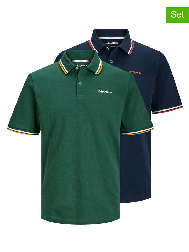 

Футболка поло Jack & Jones, цвет dunkelblau/grün
