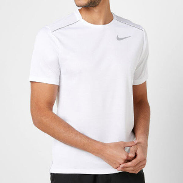 Футболка dri-fit miler running quick dry short sleeve white Nike, белый — фото 3