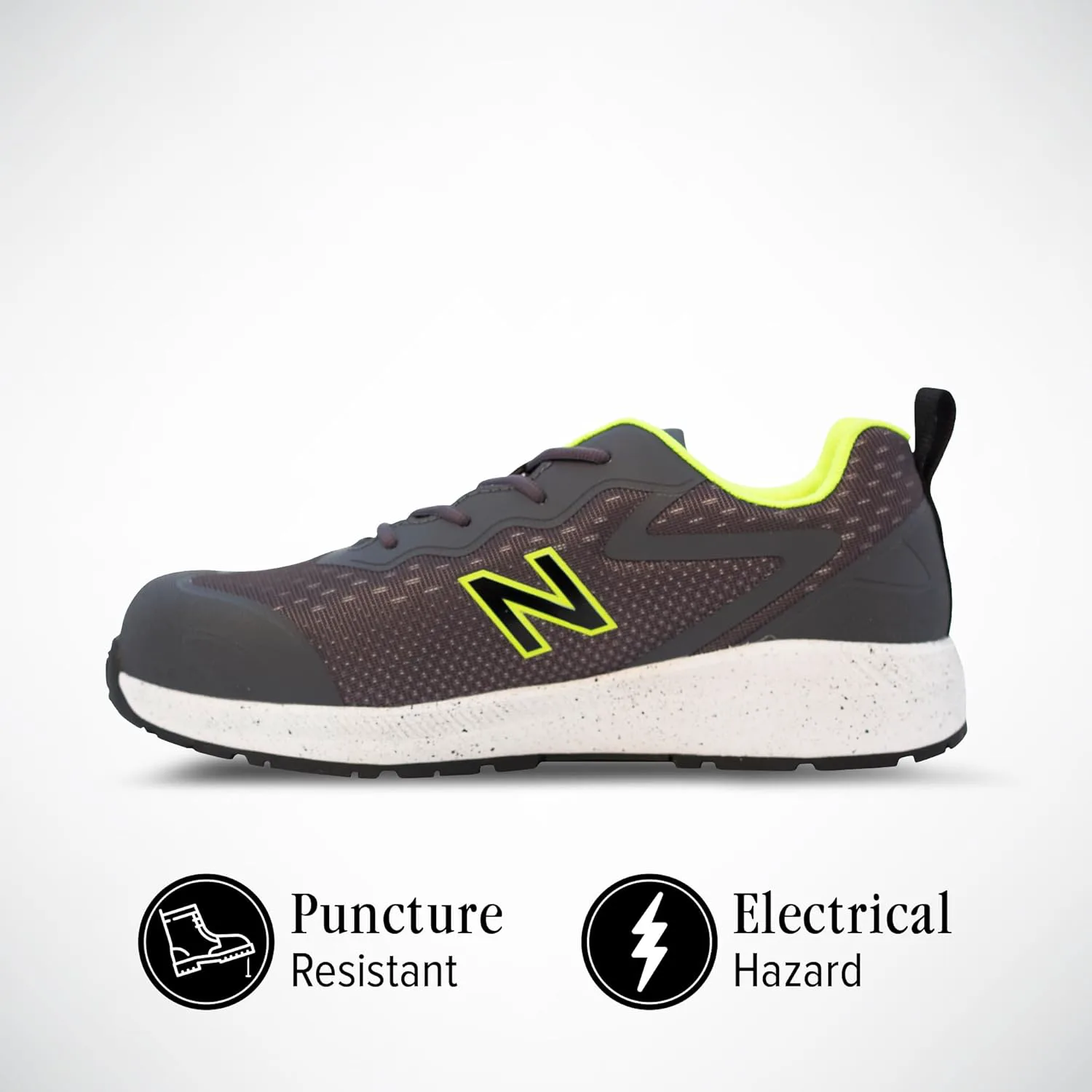 Мужские рабочие ботинки New Balance с композитным носком - противоскользящие, защищают от электричества, устойчивы к проколам - для промышленности и строительства, серый — фото 2