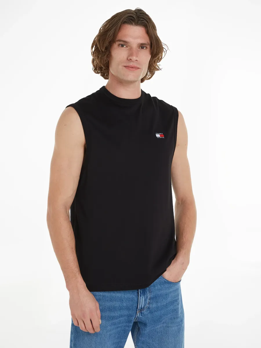 Майка Tommy Jeans Plus "TJM REG BADGE TANK TOP EXT", большие размеры, черный