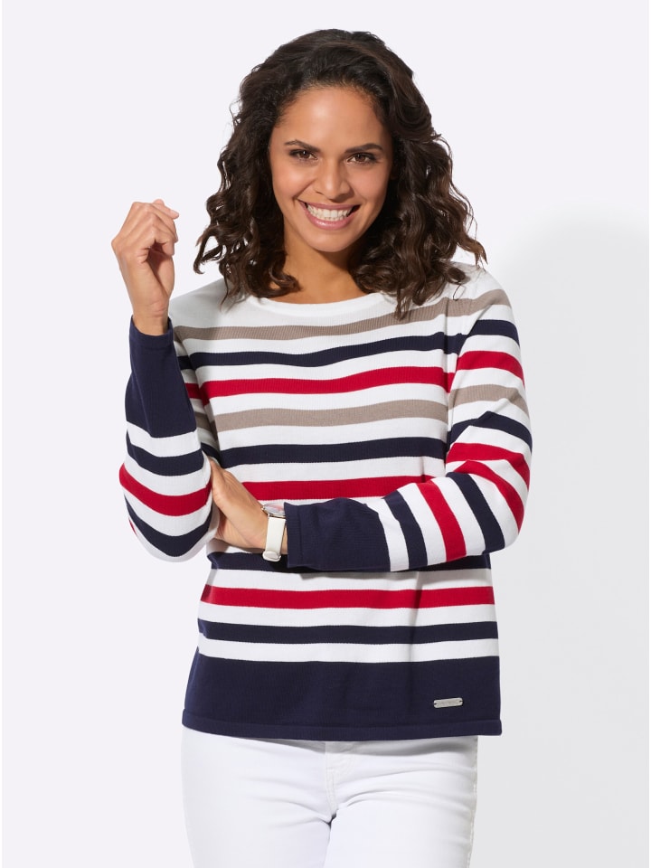 

Тонкий вязаный свитер в полоску цвета экрю WITT WEIDEN