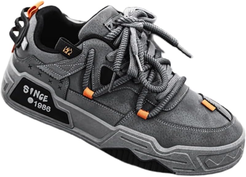 

Мужские стильные кроссовки с толстой подошвой и низким верхом - противоскользящие, прочные, удобные и дышащие - подходят для улицы и повседневного использования Fmshi, серый